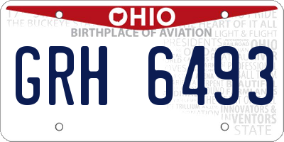 OH license plate GRH6493