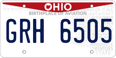 OH license plate GRH6505