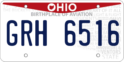 OH license plate GRH6516