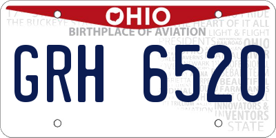OH license plate GRH6520
