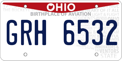 OH license plate GRH6532