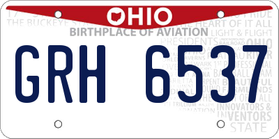 OH license plate GRH6537