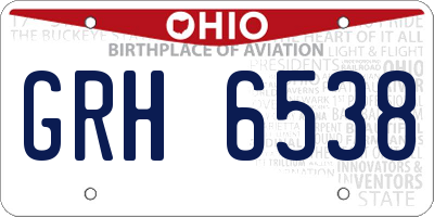 OH license plate GRH6538