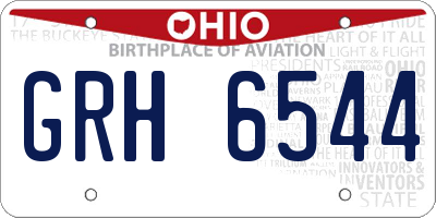 OH license plate GRH6544