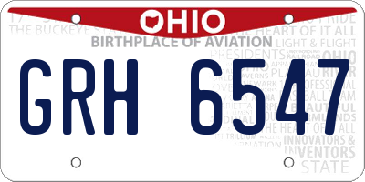 OH license plate GRH6547