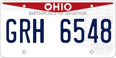 OH license plate GRH6548