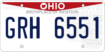 OH license plate GRH6551