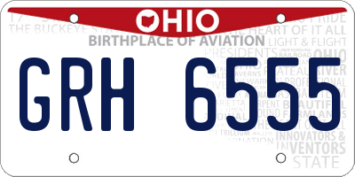 OH license plate GRH6555