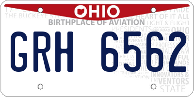 OH license plate GRH6562