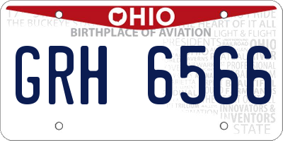 OH license plate GRH6566