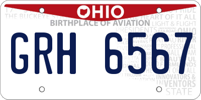 OH license plate GRH6567