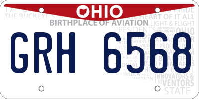 OH license plate GRH6568