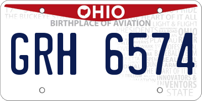 OH license plate GRH6574
