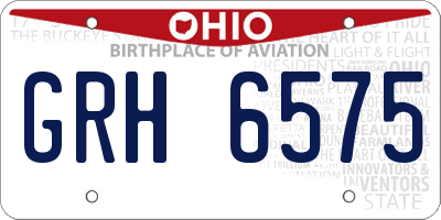 OH license plate GRH6575
