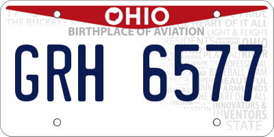 OH license plate GRH6577