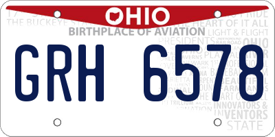 OH license plate GRH6578