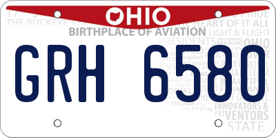 OH license plate GRH6580