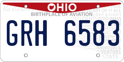 OH license plate GRH6583