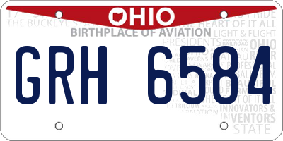 OH license plate GRH6584