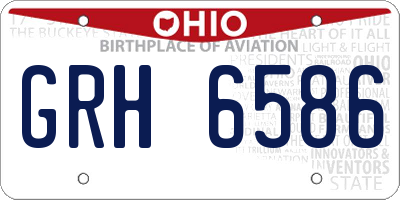 OH license plate GRH6586
