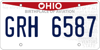 OH license plate GRH6587