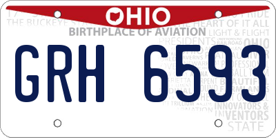 OH license plate GRH6593