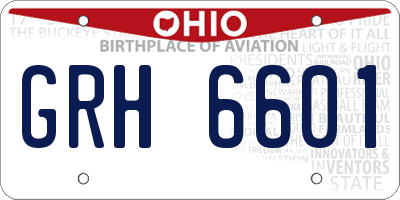 OH license plate GRH6601