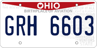 OH license plate GRH6603