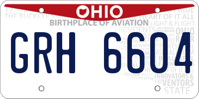 OH license plate GRH6604