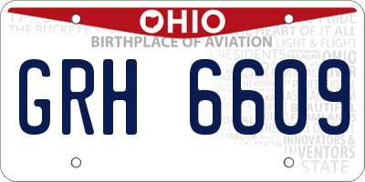 OH license plate GRH6609