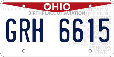 OH license plate GRH6615