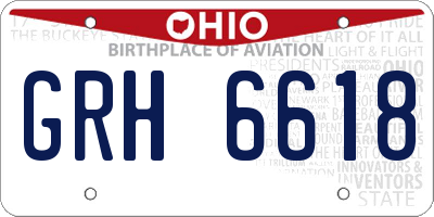 OH license plate GRH6618