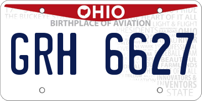 OH license plate GRH6627