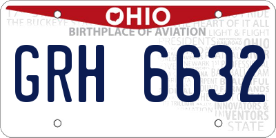 OH license plate GRH6632