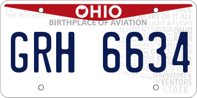 OH license plate GRH6634