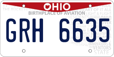OH license plate GRH6635