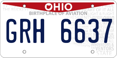 OH license plate GRH6637