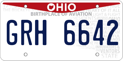 OH license plate GRH6642