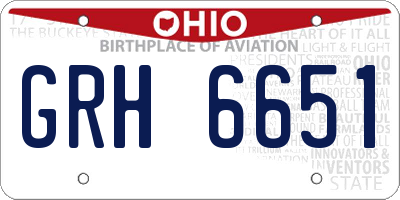 OH license plate GRH6651