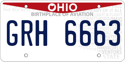 OH license plate GRH6663