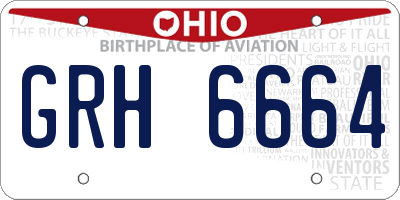 OH license plate GRH6664
