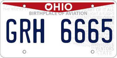 OH license plate GRH6665