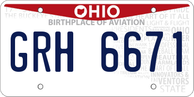 OH license plate GRH6671
