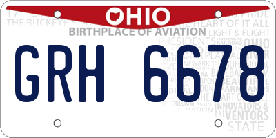 OH license plate GRH6678