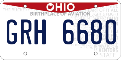 OH license plate GRH6680