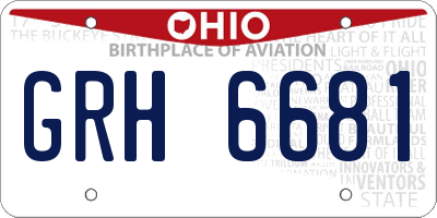 OH license plate GRH6681