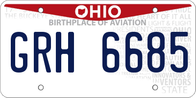 OH license plate GRH6685