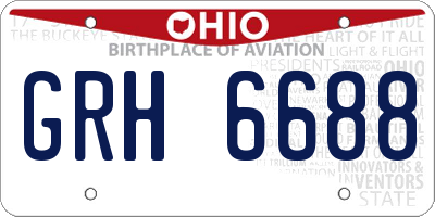 OH license plate GRH6688