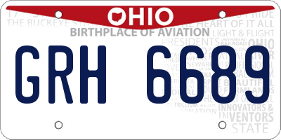 OH license plate GRH6689
