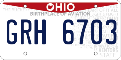 OH license plate GRH6703
